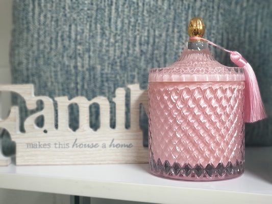 elegant, coloured strong smelling candle jars