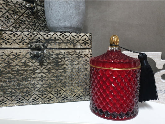 elegant, coloured strong smelling candle jars