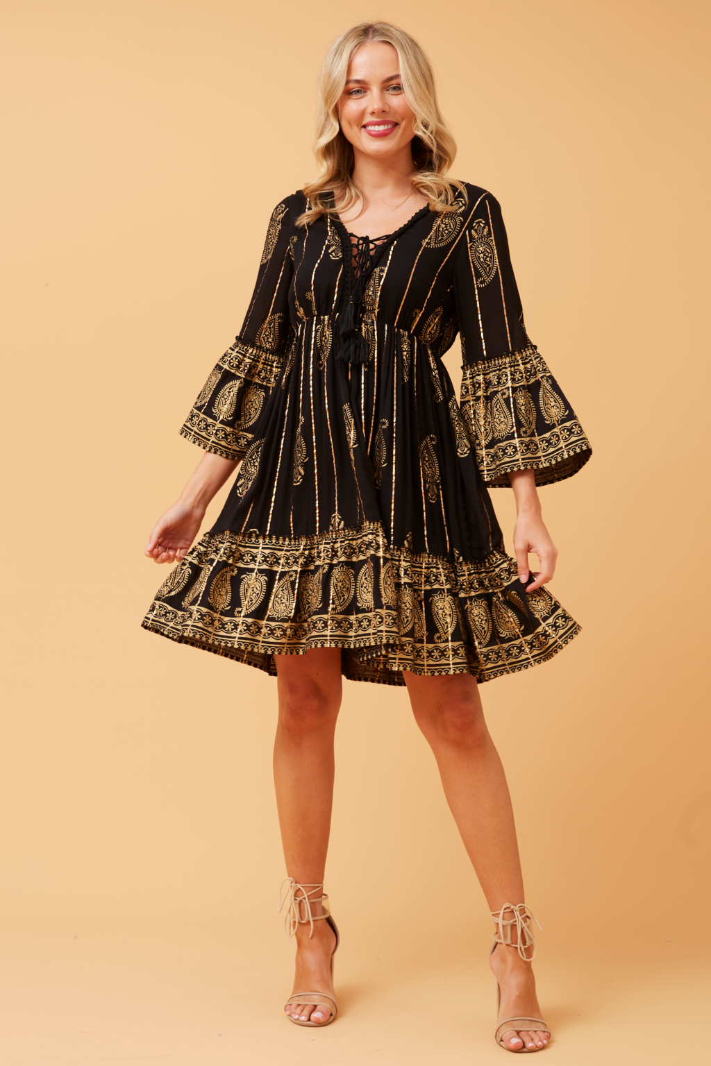 Geeta foil print mini dress