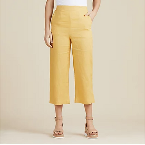 mustard linen pants