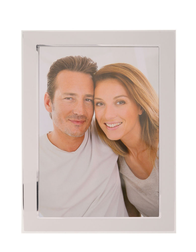 white and silver photo frame