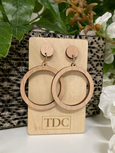 carved timber earrings