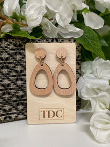 carved timber earrings