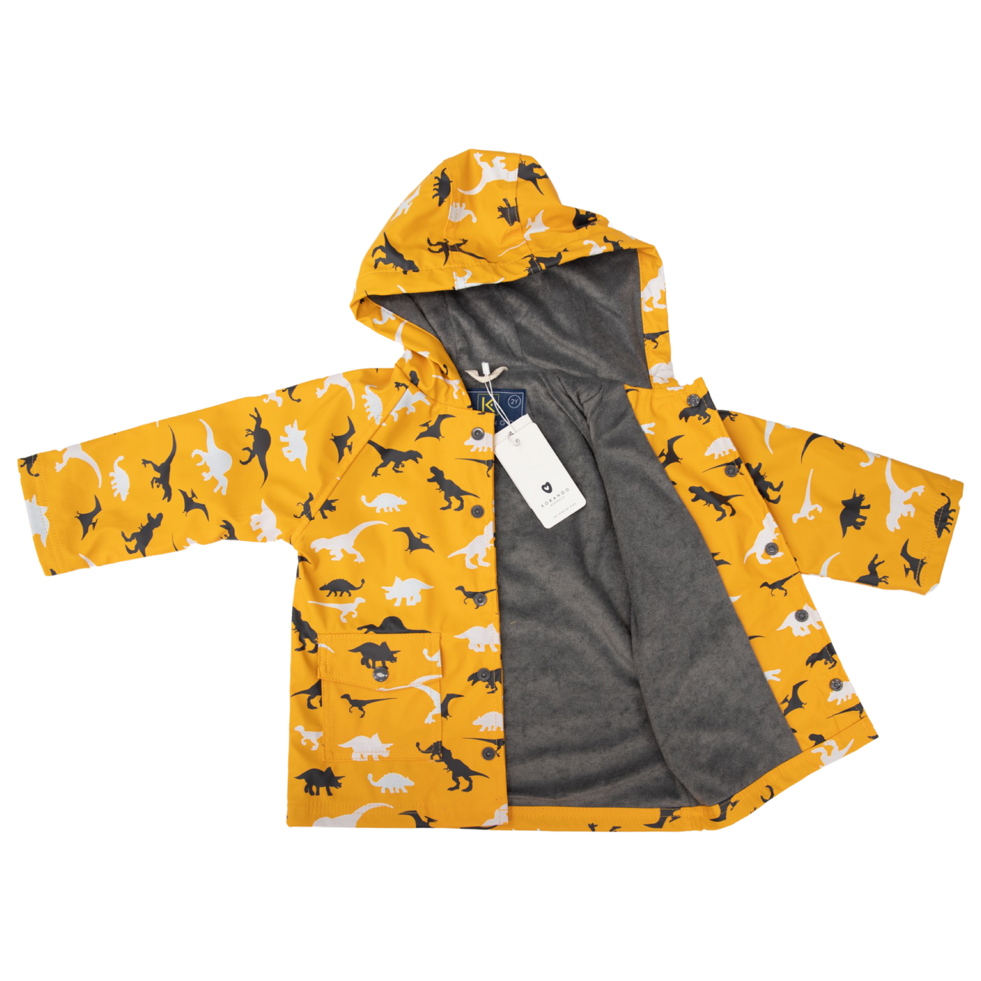 Colour changing kids raincoat