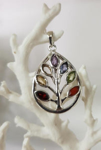 STERLING SILVER CHAKRA TREE OF LIFE PENDANT