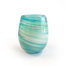 VINTAGE BLUE SWIRL CANDLE JAR