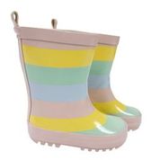 girls striped gumboots